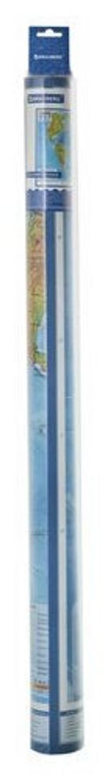 Карта мира физическая 120х78 см, 1:25М, с ламинацией, интерактивная, европодвес, BRAUBERG, 112379