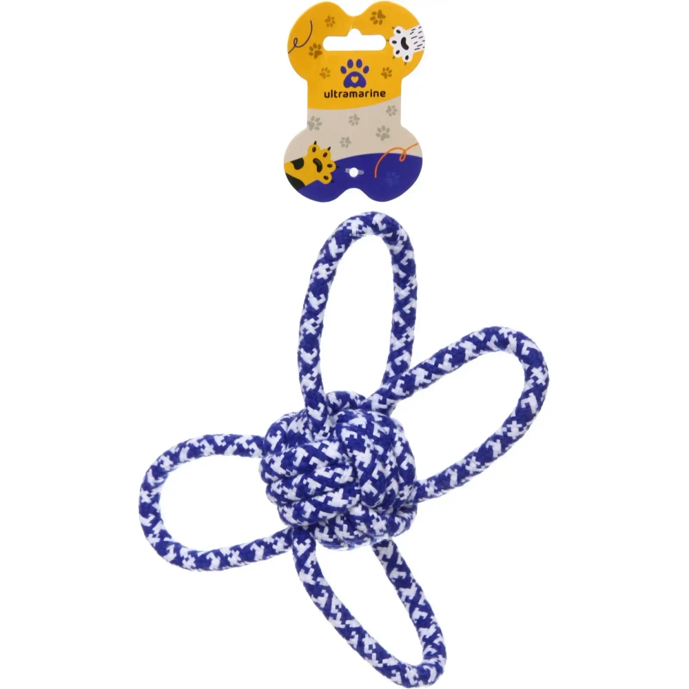 Игрушка - канат для собак мелких и средних пород «НЕСКУЧАЙКА», цвет синий, 22см / 105гр (лейбл)