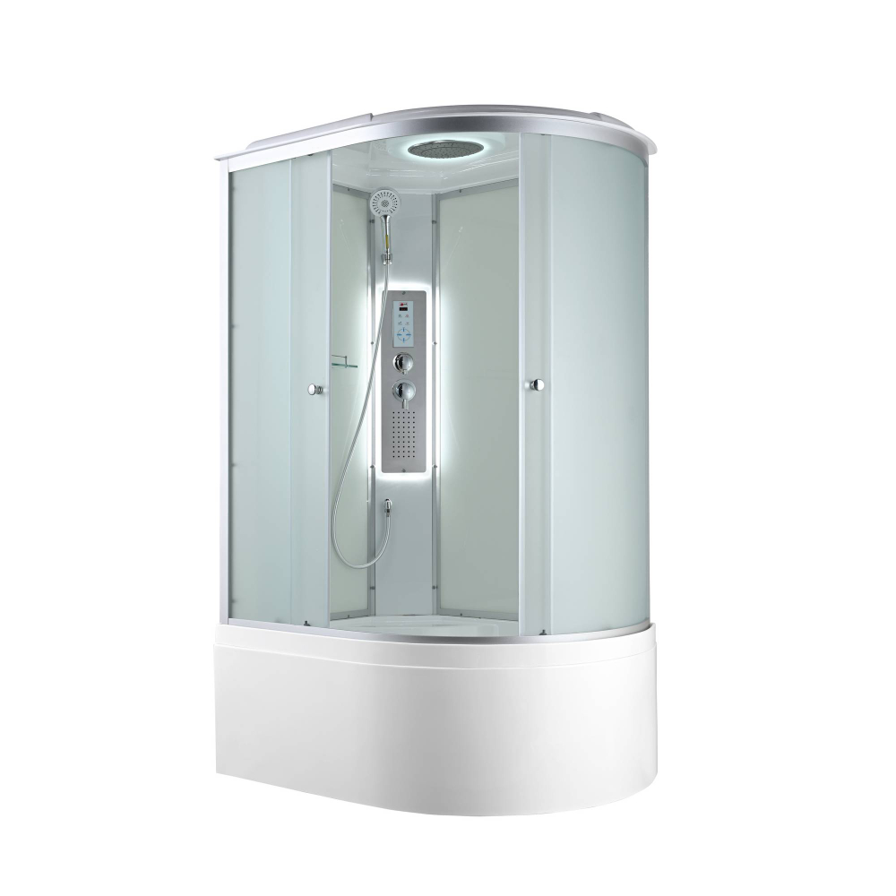 Душевая кабина AvaCan (АваКан) C5012L LED с высоким поддоном, с ГМ, с электрикой и LED освещением, 120х80х215