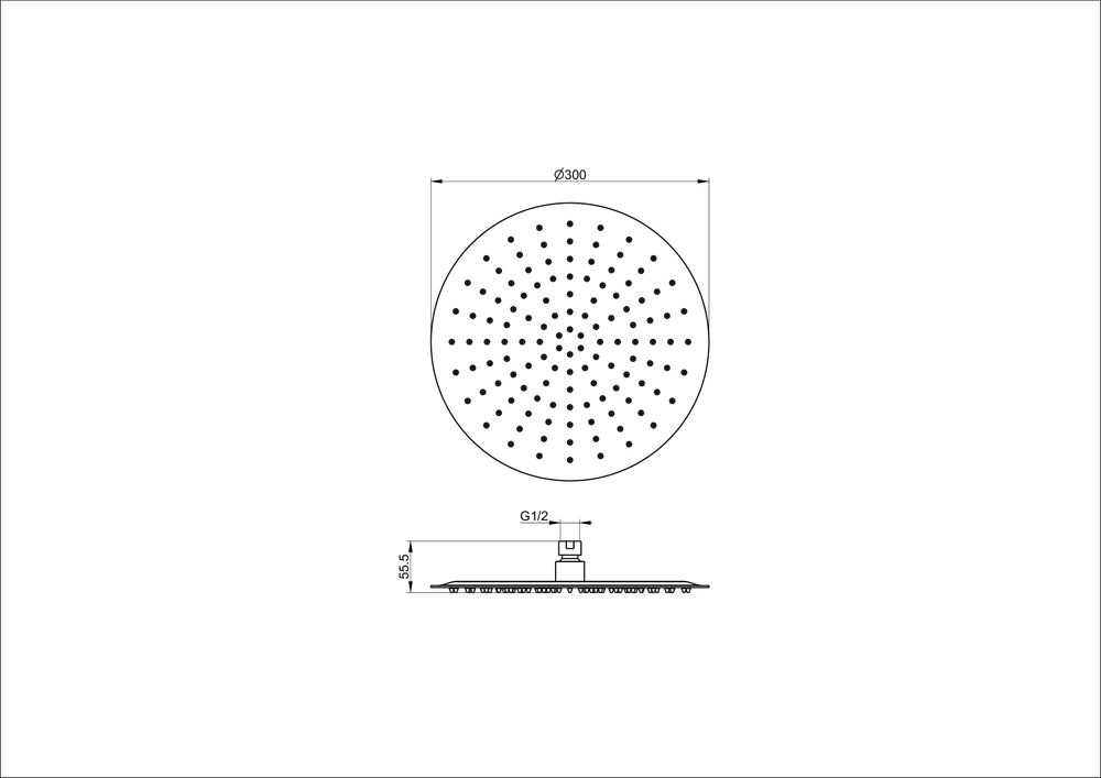 Верхний душ WONZON & WOGHAND, Брашированное золото (WW-88DP04-BG)