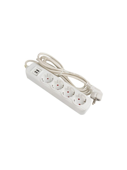 Удлинитель 4х5м 16А IP20 Эксперт 3.5кВт 2хUSB 2.1А ПВС 3х1 PROxima EKF UBA16-2USB-4-05i