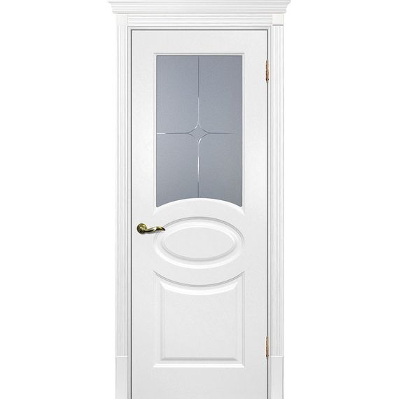 Фото межкомнатной двери эмаль Текона Смальта 12 молочная RAL 9010 остеклённая