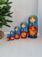 Матрешка 5 мест 18см высота цветочная