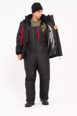 Зимний мужской костюм-поплавок ONERUS "Фишер -45" (Таслан) Черный/Красный