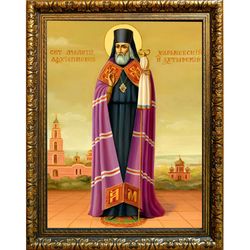 Мелетий (Леонтович) Святитель архиепископ Харьковский. Икона на холсте.