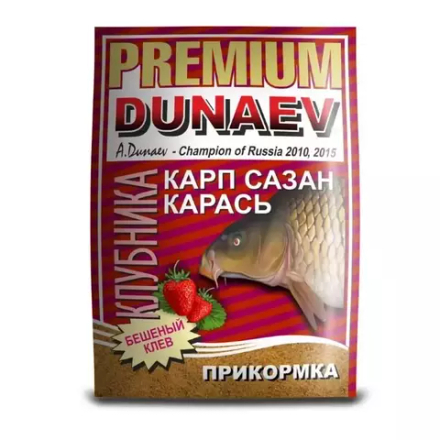 Прикормка DUNAEV-PREMIUM 1кг Карп-Сазан Клубника