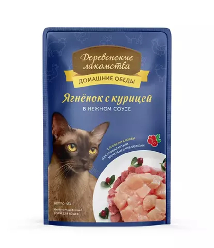 Деревенские лакомства Ягненок с Курицей в нежном соусе 85 гр