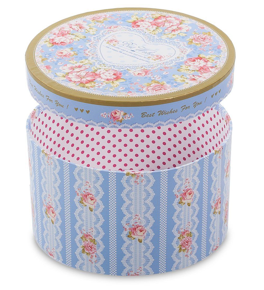 WF-41-A Набор коробок из 3шт «С наилучшими пожеланиями» цв.голубой