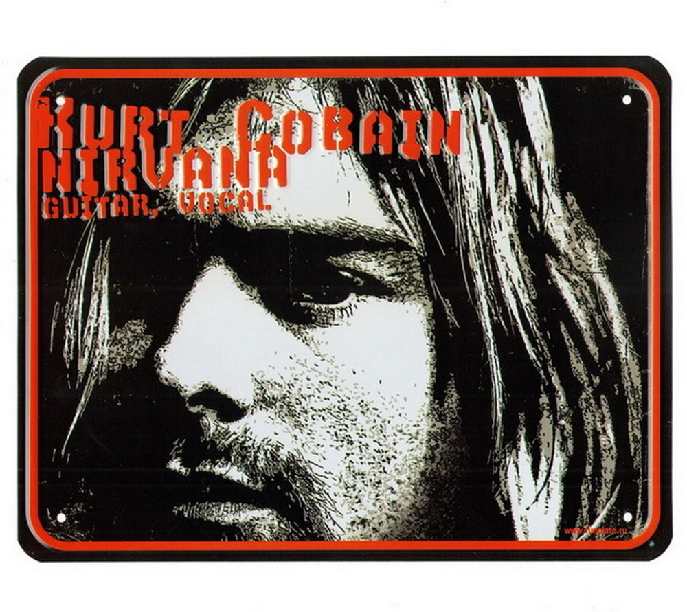 Номерной знак - Kurt Cobain (17 х 22см)