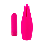 Розовая перезаряжаемая вибропуля с мягкой насадкой (Цвет: розовый)