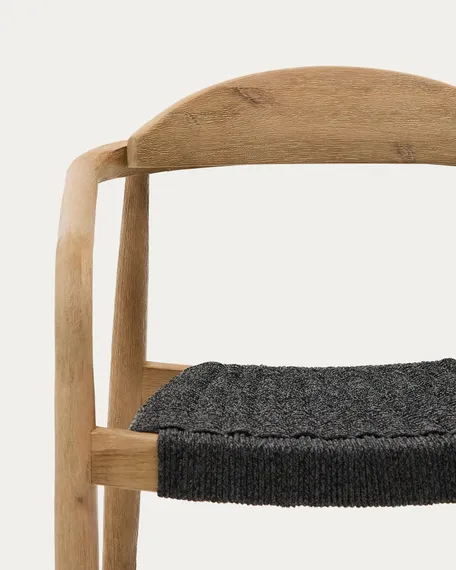 Стул Glynis массив эвкалипта с черным сиденьем