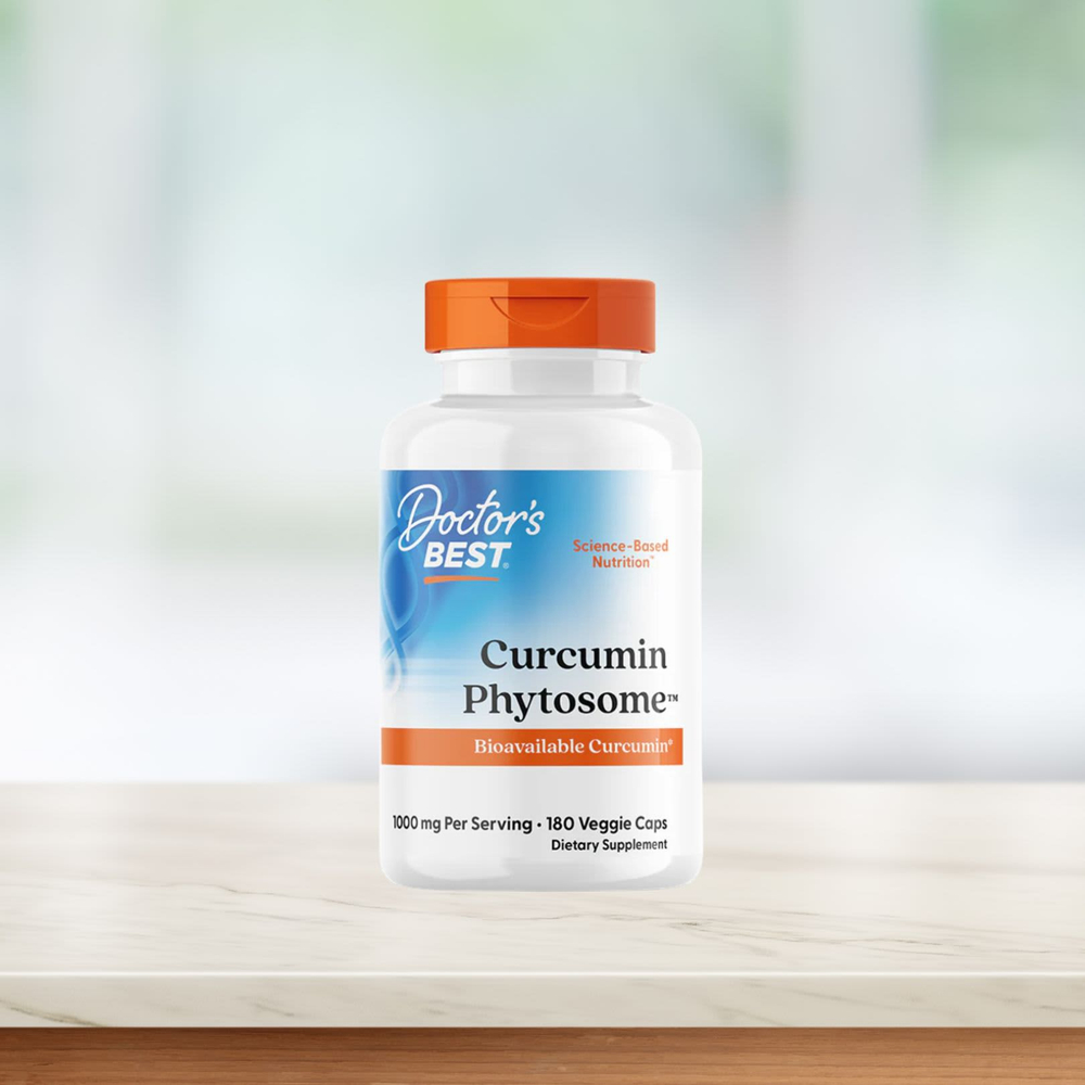 Doctor's Best, Curcumin Phytosome, куркумин, 1000 мг, 180 растительных капсул (500 мг в 1 капсуле)