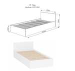 Кровать Мори КРМ 900.1 Белый 900*2000