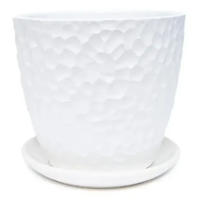 Горшок керамический Манго белый бутон №1