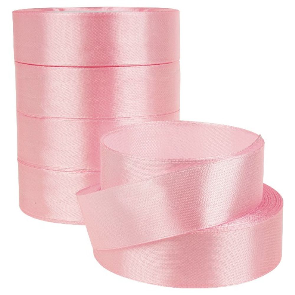 Лента атлас 2.5см*22.85м СВЕТЛО-РОЗОВАЯ