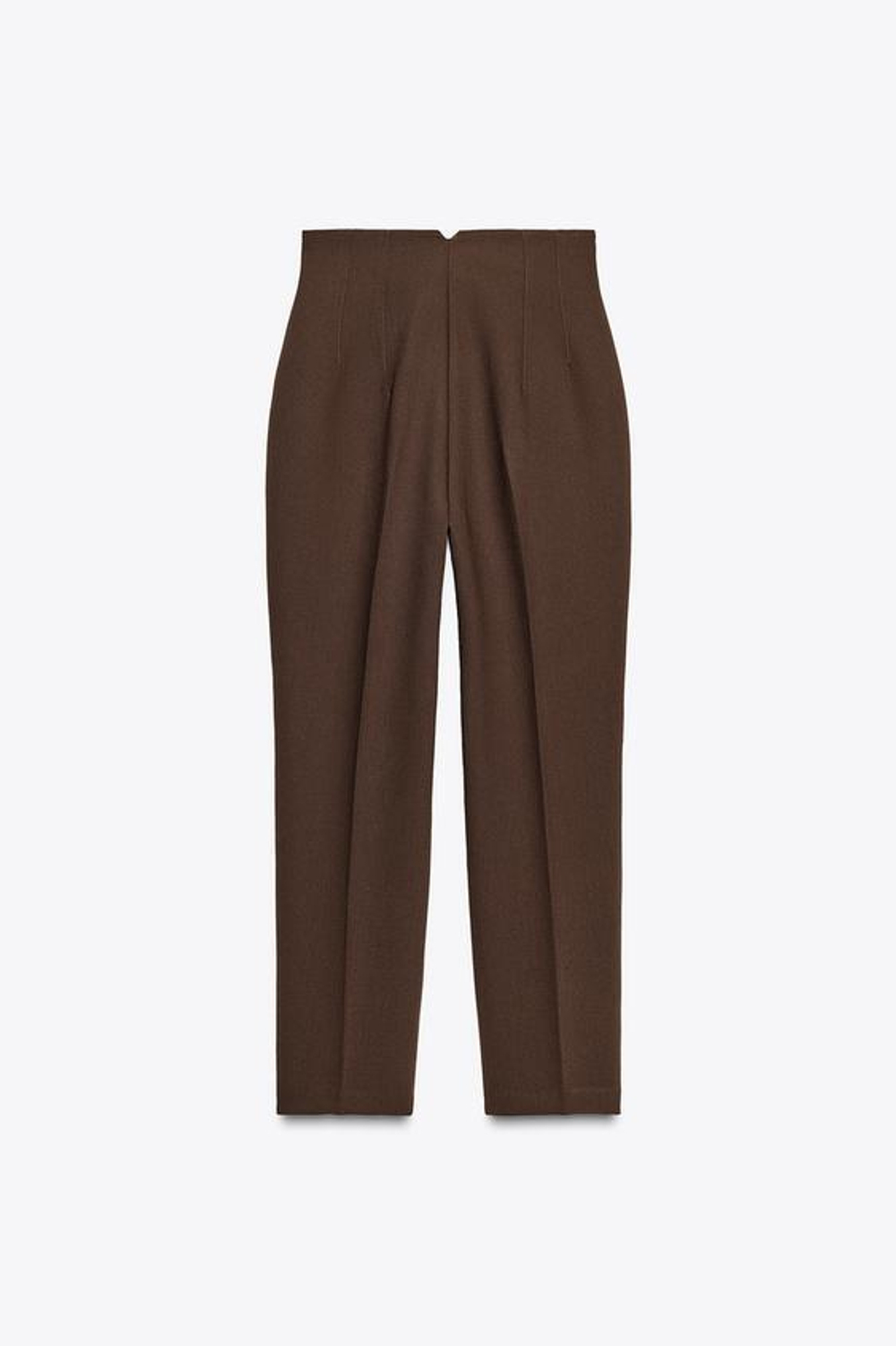 ZARA БРЮКИ С ВЫСОКОЙ ПОСАДКОЙ, КОРИЧНЕВЫЙ