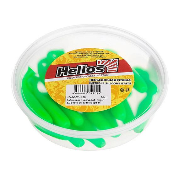 Виброхвост несъедоб. Vigor 3,75&#39;/9.5 см Electric green 20шт. (HS-6-007-N-20) Helios