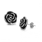 Мужские серьги гвоздики "Роза" из нержавеющей ювелирной медицинской хирургической стали 316L Steelman mn00927