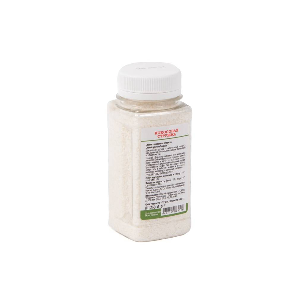 Organic Food Кокосовая стружка, 60 гр.