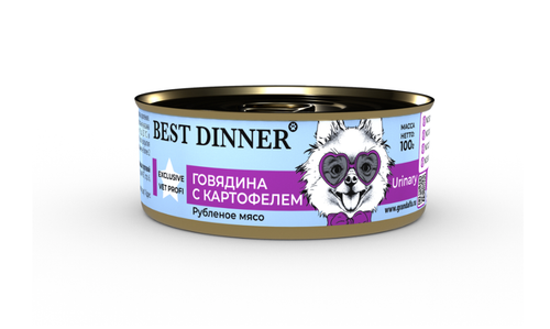 Best Dinner Консервы для собак Urinary говядина 100гр
