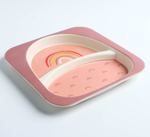 4298764 Тарелка 2-х секционная из бамбука, цвет МИКС