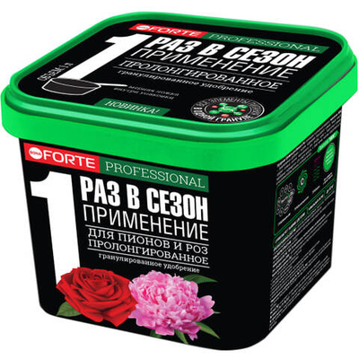 Сухое удобрение BONA FORTE гранулированное пролонгированное, биодоступным кремнием для Пионов и Роз, ведро 1 л