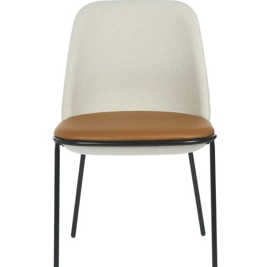 Стул Embrace бежевая ткань и коричневая экокожа