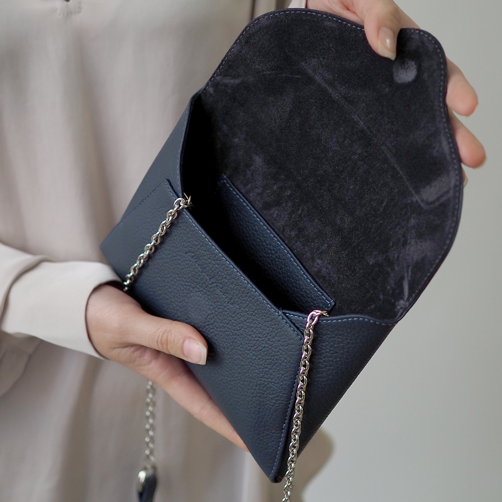 Сумка-клатч Florette из кожи теленка, синего цвета