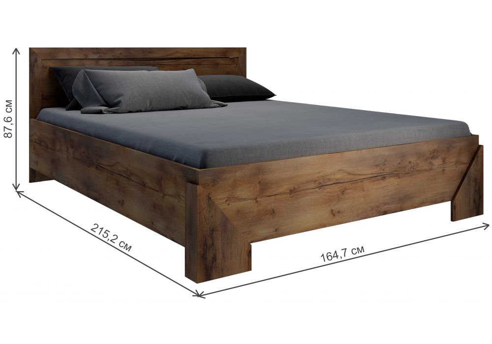 Двуспальная кровать Саманта 160х200 таксония шоколадная