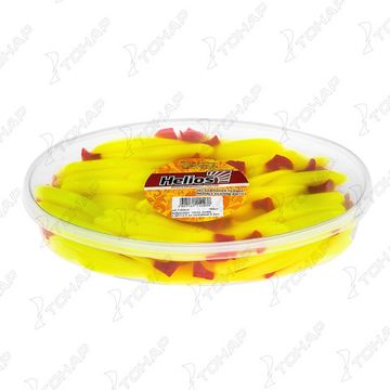 Виброхвост несъедоб. Jumbo 4,95'/12.5 см Acid lemon & Red 100шт. (HS-7-029-N) Helios