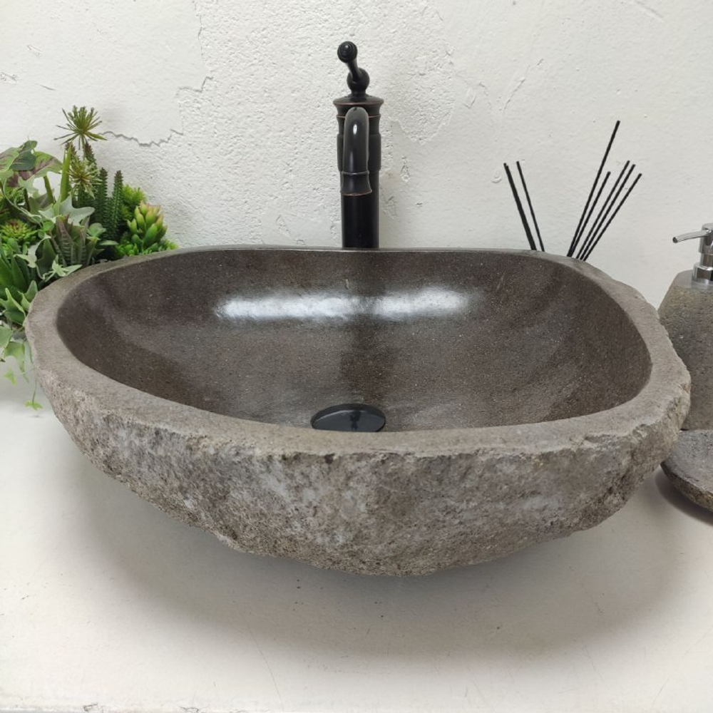 Раковина из речного камня RS-62025 (54*49*15)