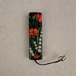 Флешка USB в футляре с ручной росписью "Ландыши и гвоздики"