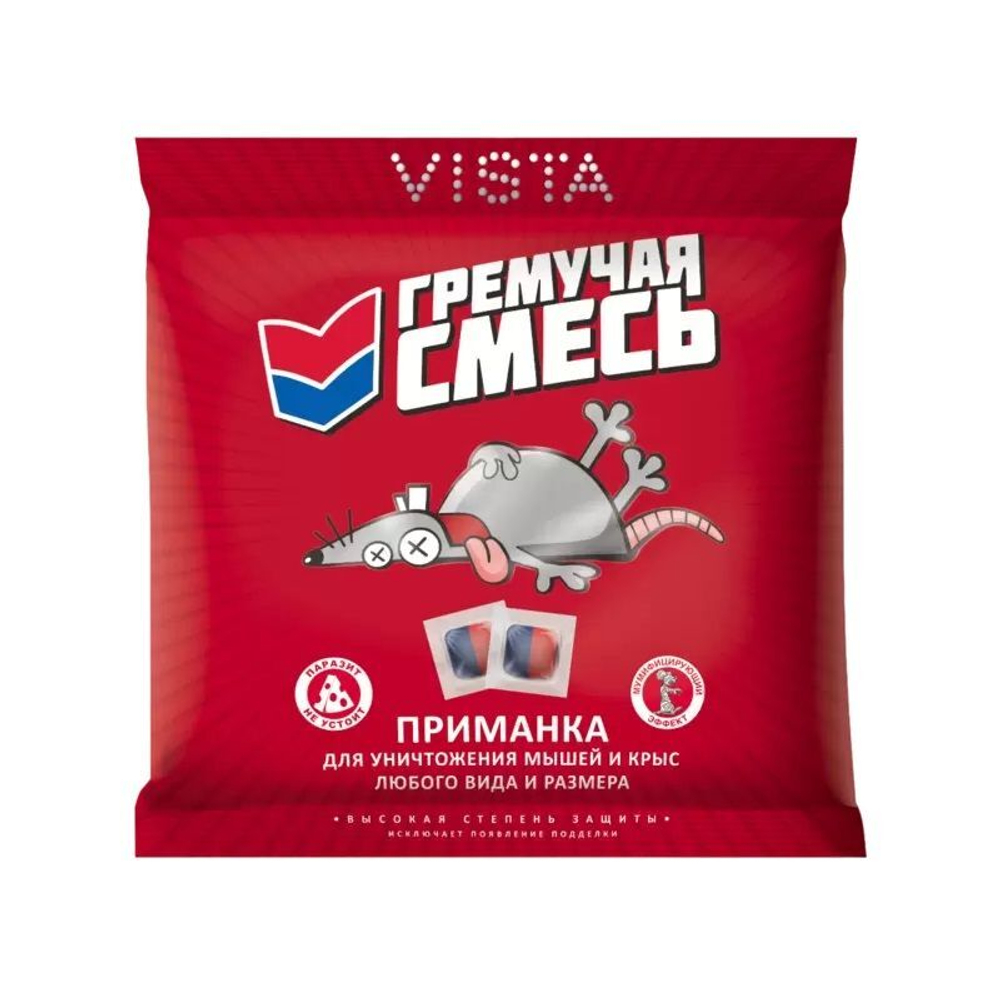Гремучая смесь, приманка для уничтожения мышей и крыс, микс тесто-брикеты, 200 г 3 шт