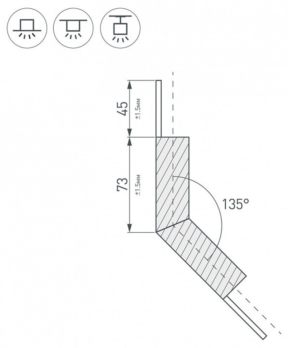 Соединитель угловой L-образный накладной Arlight KLUS 026137