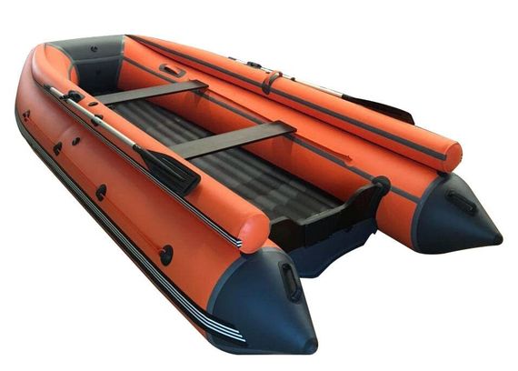 Лодка ПВХ ORCA 380 НД с фальшбортом оранжевый/черный