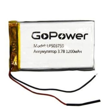 Аккумулятор Li-Pol GoPower LP503759 PK1 3.7V 1200mAh (1/250)