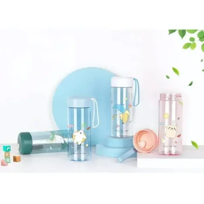 Бутылка питьевая пластиковая 480мл «Enjoy the time зверушки»