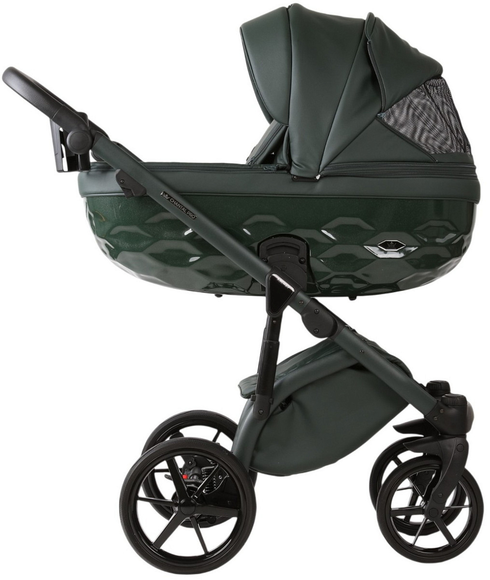 Детская коляска Adamex Chantal Pro Natura 2 в 1 CN-12-FOREST (Т. ЗЕЛЕНАЯ КОЖА)