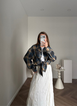 Рубашка в клетку синий