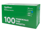 Перчатки нитриловые одноразовые Optiline, голубые, размер XL, 200 штук в упаковке