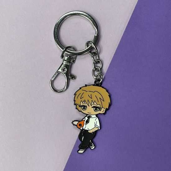 Брелок металлический Денджи и Почита спокойствие Человек-бензопила Chainsaw man