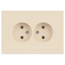 Розетка Intro Accent 6-204-02 двойная 2х2P 16А-250В IP20 СУ AL/CU слоновая кость | Intro
