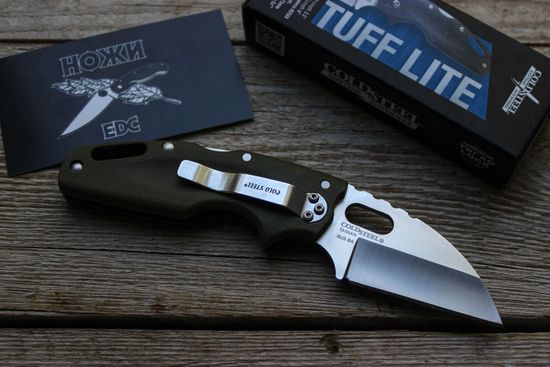 Складной нож Cold Steel 20LTG Tuff Lite Plain Edge OD Green c клинком из стали AUS-8A, рукоять Grivory (Griv-Ex)