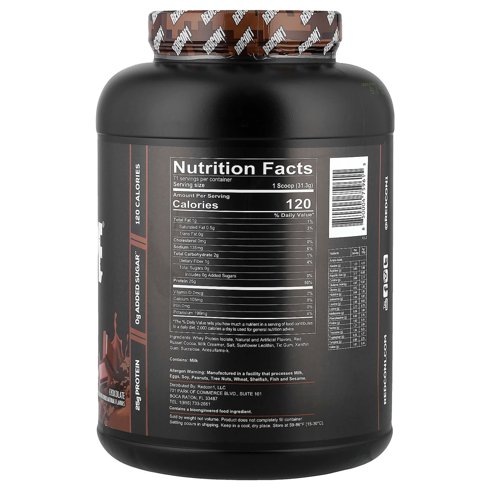 Redcon1, Isotope®, 100% изолят сыворотки, шоколад, 2222 г (4,9 фунта)