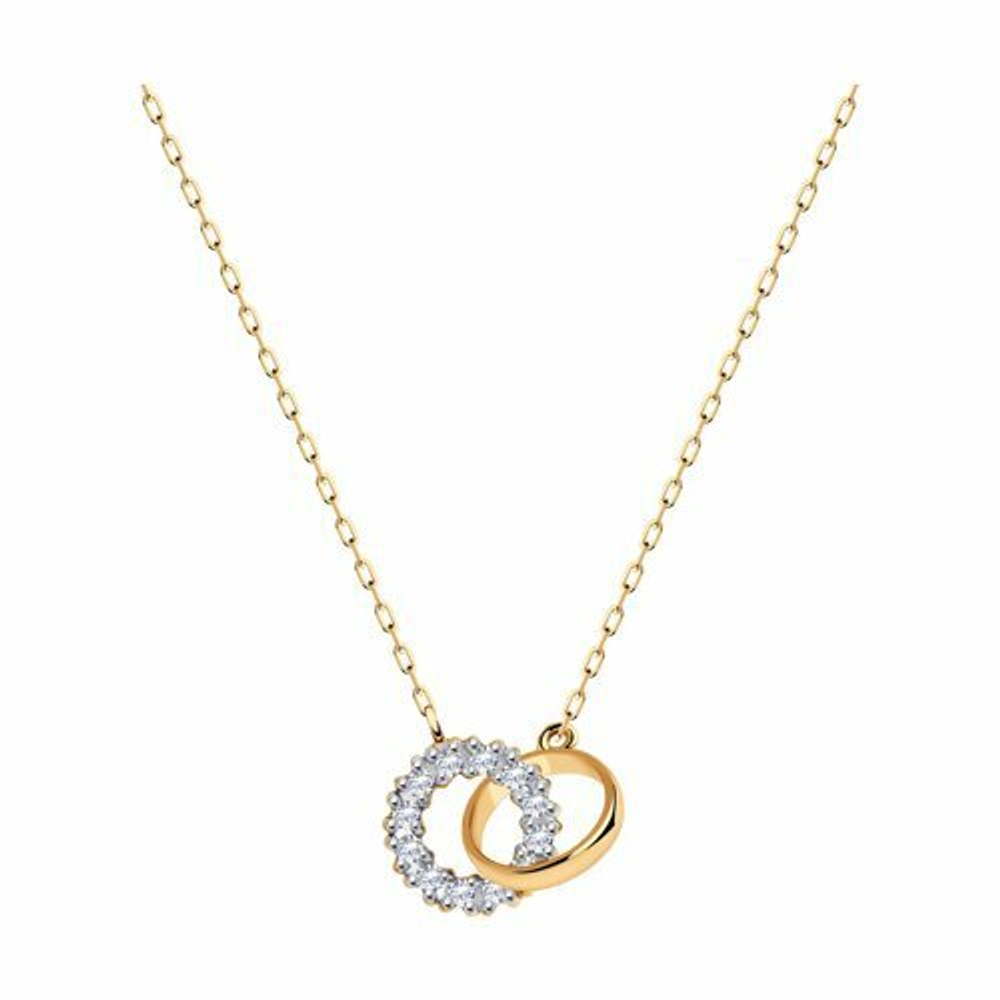 Колье из золота с фианитами Swarovski