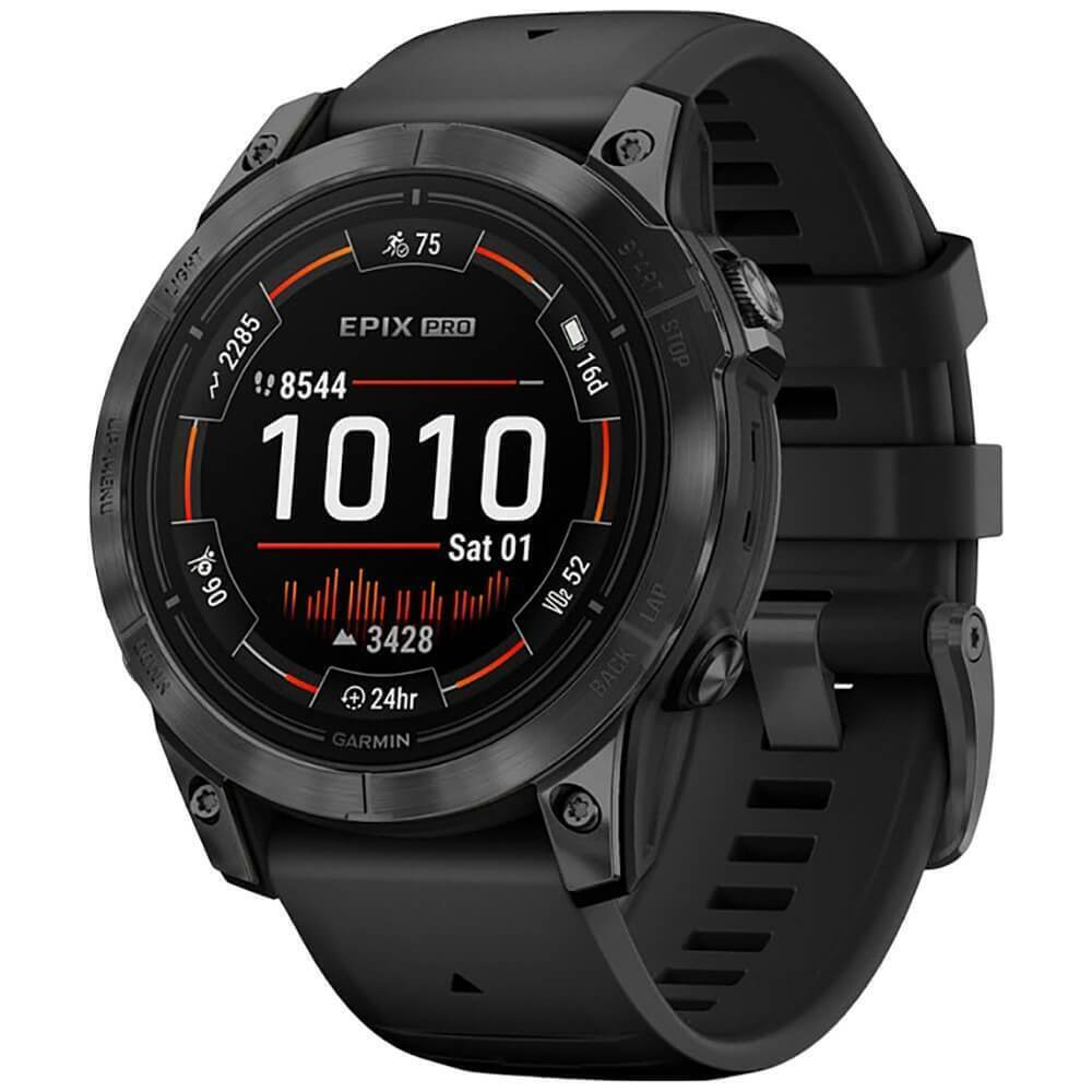 Умные часы Garmin Epix Pro (Gen 2) Standard Edition 47 мм, серый, черный ремешок