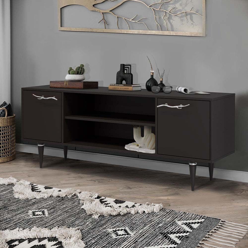 Тумба под ТВ Арт Колор matte 155см Классик Сильвер Терпкий коричневый матовый