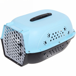Переноска для животных «ЛЮБИМЫЙ БРО», лапки, цвет голубой, 48*32*26см/до 9кг (Лейбл)