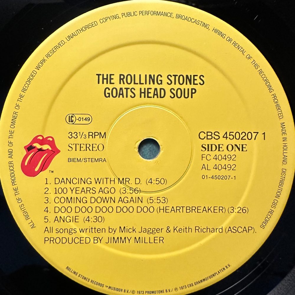 The Rolling Stones ‎– Goats Head Soup (Европа 1990г.)