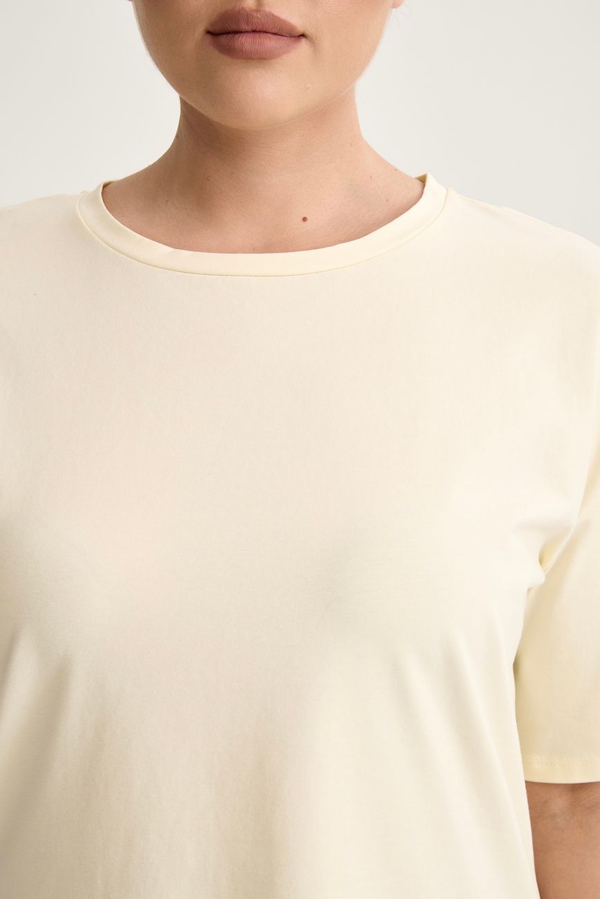 Футболка с круглым вырезом, светло-желтый